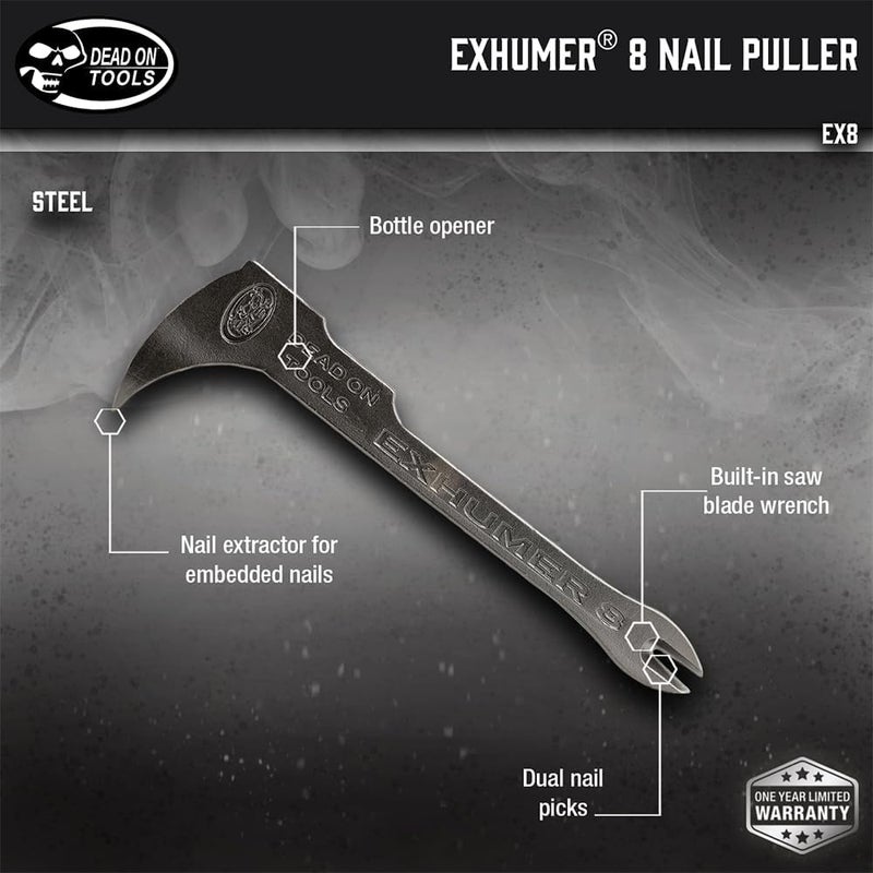Dead On EX8 8-5/8-Inch Exhumer Nail Puller/Saw Wrench/Nail Pic/Bottle Opener - Image 1